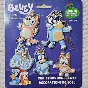 Bluey 5 pc Christmas Ornament Set by Kurt S Adler